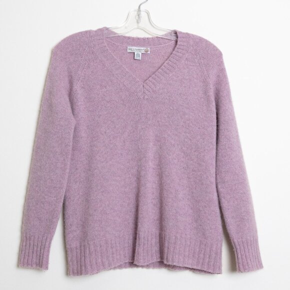 Italy in Cashmere V-Neck Cashmere Sweater Antique Pink Small Made in Tuscany - Picture 2 of 9